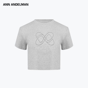 ANN ANDELMAN | 3D Logo Washed Short Fit High Waist Short Sleeve White T-Shirt