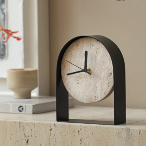 💥Dream Best🔥 Luxurious Marble Desktop Clock Modern Model Room Study Bookcase Handicraft Ornament Table Desk Clock Watch Home Decorations