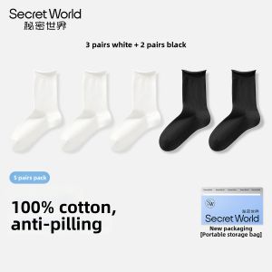 Secret World | Cotton Anti-Odor Moisture-Wicking Breathable Womens Slouch Socks White