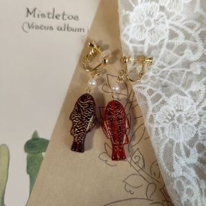 Paradise Fish of China Antique Style Spring Koi Original Vigorous/Ear Clip on the Ear of Coal Mining Store Ear Stud