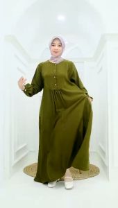 GAMIS POLOS KHEYLA DRESS EXSLUSIVE ANNASIHAH/COD/GAMIS POLOS HITAM PUTIH YORIS MUSLIMAH WANITA
