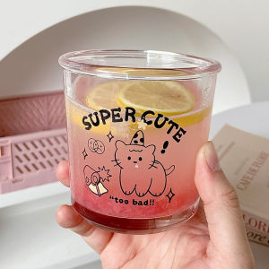 Cốc Thủy Tinh Dung Tích Lớn Cho Phụ Nữ Cốc Cà Phê Hoạt Hình Cốc Đựng Đồ Ăn Nhẹ Bằng Thủy Tinh Đơn Lớp Cốc Đựng Nước