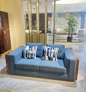 Italian Luxury Leather Sofa Stainless Steel Villa Large Flat Designer High End Elegant Living Room Furniture Quality Assurance