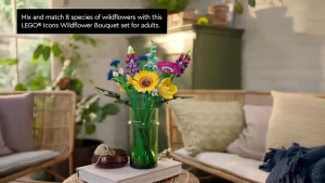 Building Block Flower Bouquet Birthday and Valentines Day Gift Puzzle Assembled