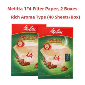 Melitta Coffee Filter Paper for Drip Coffee Maker Aromatic 1x4 Number White 8-12 Cups Use 40 Sheets per Pack Restaurant Quality