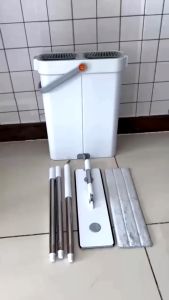Bộ lau nhà thông minh xoay 360 độ tự vắt  2 ngăn sàn nhà sạch khô nhanh Geraki-Happy Life 4U