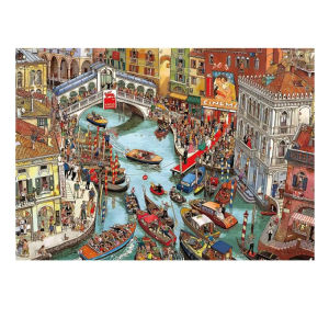75*50cm Adult 1000 Pieces Jigsaw Puzzle Crowded Canal Beautiful Landscape Paintings Stress Reducing Toys Christmas Gifts