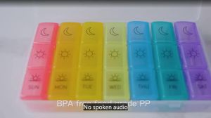 Upgraded Extra Large Weekly Pill Organizer 3 Times A Day Travel Portable Pill Box 7 Day with A Moisture-Proof Clear Storage Box