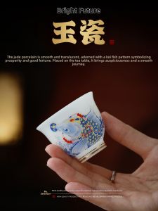 JIXIANSHENG | Prosperous Future Wish Ceramic Tea Cups 6pc