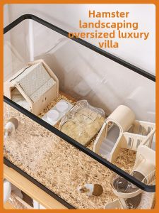 Luxury Villa Cage for Hamsters And Chinchillas Thickened Escape-Proof Desktop Tank with Cover Pet Supplies Small Pet Cages