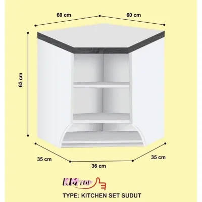KSA Top Black Mutiara Lemari Atas Dinding Gantung Kitchen Set Rak Dapur Lemari Atas Minimalis - KMTop