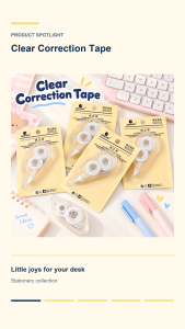 MUJI Transparent Correction Tape Smooth White Out Tape Portable Correction Roller Student School Office Stationery Supplies