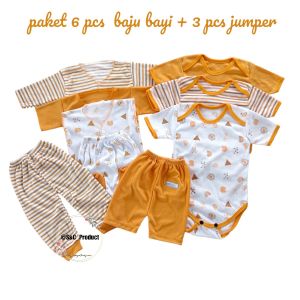 Paket Baju Bayi Newborn Paket 3 pcs jumper+ 3 set 6 pcs baju bayi