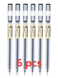 A119 Black Gel Pens 0.5mm Full Needle Tip 6/12 Pcs Muji Style Cute Cartoon Student Hand Journal Marker Pen School Stationery