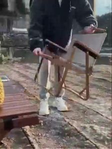 เก้าอี้ 7 มุม ขนาดพิเศษ เหมือนกัน เก้าอี้พับกลางแจ้งแบบพกพา เก้าอี้แคมป์ เก้าอี้เคอร์มิท พับเก็บได้ ขาตั้งอลูมิเนียม แข็งแรงทนทาน