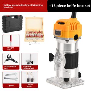 Multifunctional Electric Edge Trimmer Aluminum-Plastic Plate Slotting Machine Woodworking Gadget Tools Complete Collection Large Gong Machine Carving Electric Router