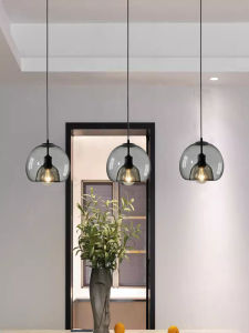 Modern Simple Creative Glass Restaurant Chandelier Three Heads Dining Room Table Bar Popular Bedroom Bedside Lamp Nordic Style Iron Art Lamp