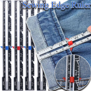 Handmade DIY Ruler Aluminum Seam Allowance Ruler Thickened Sewing Patchwork Ruler Positioning Amount Button Margin Parallel Line Sliding Gauge Sewing Measurement Tool