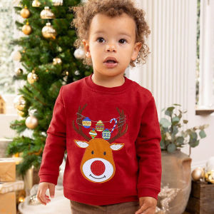 Christmas Style Fashion: Men & Women Kids Sweatshirts - Autumn New Arrival Long Sleeves Knitted Cotton Round Neck Cartoon Kids Sweatshirts