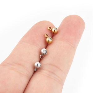 สแตนเลสพร้อมแหวนตำแหน่งซิลิโคนลูกปัดทอง18K Diy อุปกรณ์เสริมจิวเวลรี่ลูกปัดแบบปรับได้4มม.