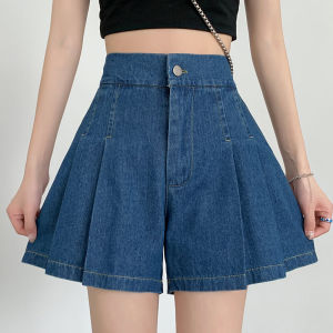 plus Size High Waist Wide Leg Denim Shorts Women Summer Student Versatile Loose Slimming A-Line Hot Pants Casual Fashion