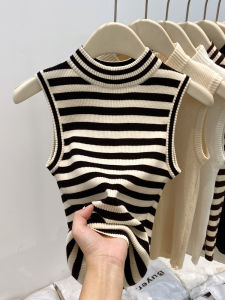 LUOSHAO | Striped Sleeveless Slimming Short Vest
