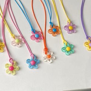 สร้อยคอเกาหลี สร้อยคอดอกไม้สไตล์ Ins สร้อยคอดอกไม้สีโดปามีนสร้อยคอสไตล์หวาน