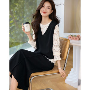 MOHANYIMEI | Lace and Jacquard Design Vest Dress Suit Set