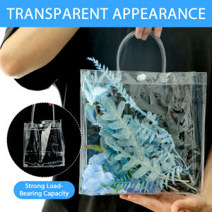 20/30pcs Clear Gift Bags Waterproof Transparent Present Bags Reusable Gift Wrap Tote Bags With Handle For Party Birthday Wedding