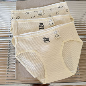 Antibacterial Extended Leg 18cm Triangle Panties Cute Cartoon Design Cotton Underwear for Girls Breathable Comfortable Ladies Briefs