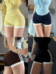 High Waist Breathable Quick Dry Yoga Fitness Shorts Womens Sporty Summer Hot Pants Tummy Control Capri Length Workout Pants