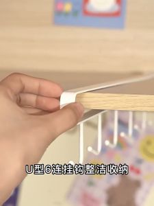 Multifunctional 6 Hooks Hanger Cabinet Wardrobe Door Hanger Punch-Free Kitchen Organizer Penyangkut Cangkuk