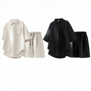 Mark Fairwhale | Cool Summer Tencel and Linen Short Sleeve Shorts Set