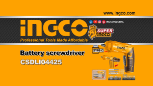 INGCO 4V LI-ION CORDLESS SCREWDRIVER WITH 19 BITS SET CSDLI04425