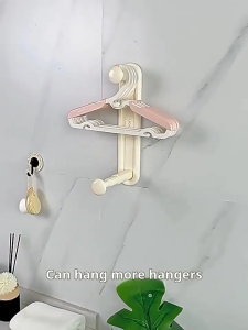 Clothes Hanging Rack Wall Retractable Storage Rack Multi-purpose Storage Holder 2-layer Hanger Organizer
