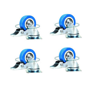 (clearance)2 inch Swivel Soft Roller with Brake for Platform Trolley Furniture Cabinet Wheels Lock Rotation Universal Caster Wheel