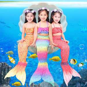 HIKAYA Mermaid costume for girls Mermaid tail for kids 3 pcs Mermaid swimsuit swimming Bathing Suits for baby girls 7 years old Little Mermaid Family Costume Children S Mermaid Dress - Lazada