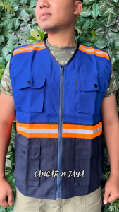 Rompi Scoutlight Oren Kombinasi - Rompi K3 Mix Warna Navy