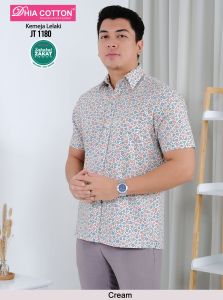 [ 1180 ] Baju Kurung Cotton Sedondon Tema Cream by Dhia Cotton