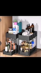 Pullable kitchen sink storage rack countertop bathroom storage rack cabinet layered storage rack organizer storage