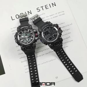 Sanda | Đồng Hồ Thạch Anh Quân Đội Chống Nước 50M Dành Cho Nam SANDA G-Style Đồng Hồ Đeo Tay Thể Thao Ngoài Trời Có Màn Hình Kỹ Thuật Số LED Với Chức Năng Bấm Giờ Và Báo Thức