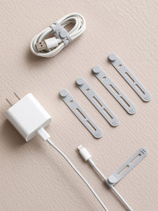 Data Cable Storage Ribbon Silicone Cord Manager Charging Cable Organize Fantastic Fixed Earphone Winding Cable Ratchet Tie down