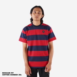 KAOS FRIDAY KILLER MOTIF STRIPE / GARIS FULCIA RED