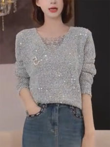 QINGNAER | Heavy Embellished Luxury Korean Style Oversized Knitwear