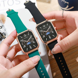 Waterproof Ladies Fashion Watch Square Digital Quartz Korean Style Silicone Strap Sports Wrist Watch for Women Girls⚡PH deliveryIn stock⚡