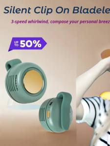 Rechargeable Electric Fan Sale Promo Hanging Neck Mini Fan Leafless Clip Fan Mute Portable USB Fan Mini Fan For Outside