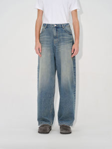 Fashionable Wearable Straight Leg Jeans for Men UNICA HOMME Loose Fit Classic City Style mid Waist Long Pants Youth Suitable