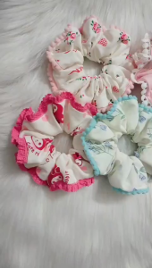 Combo 05 cái cột tóc Scrunchies viền ren size 13cm
