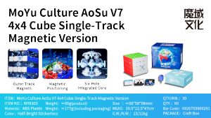 [Picube] MoYu AoSu V7 4x4x4 58mm Cube 4x4 Magnetic Magic Cube Puzzle Professional WR M Speed Cube Educational Kid Toys