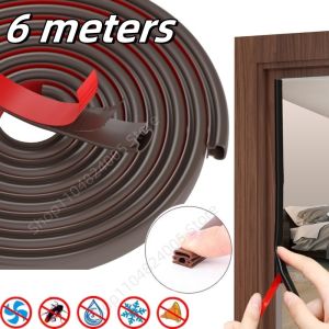 New 6m Self Adhesive Soundproofing Weather Stripping Windproof Household Silicone Rubber Door Gap Anti-collisio Sealing Strip